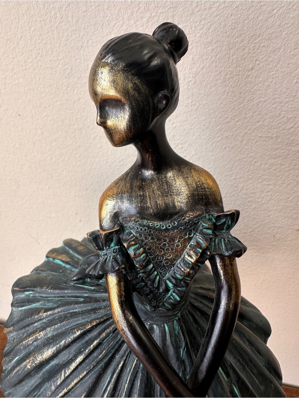 Bronze-Tone Ballerina Statue Decorative Figurine - Elegant Home Art - Picture 5 of 10